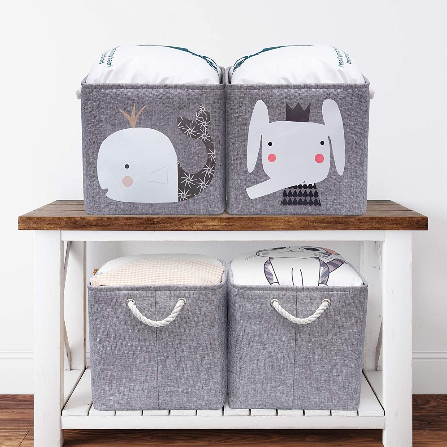 Storage Boxes Toy Box, 4-Pack Toy Storage for Kids, Toy Storage Baskets for Ikea, Shelf, Baby, Kids, Nursery, Office, Closet