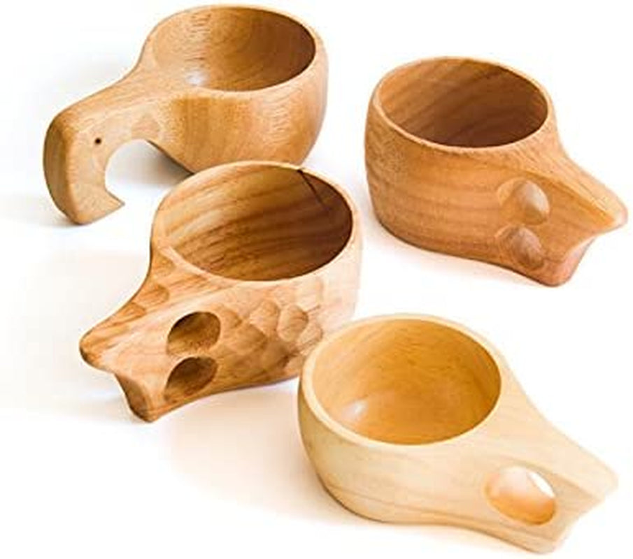 Nordic Style Handmade Kuksa Backpack Wooden Mug Cup for Camping Hiking Survival Teacup Bushcraft