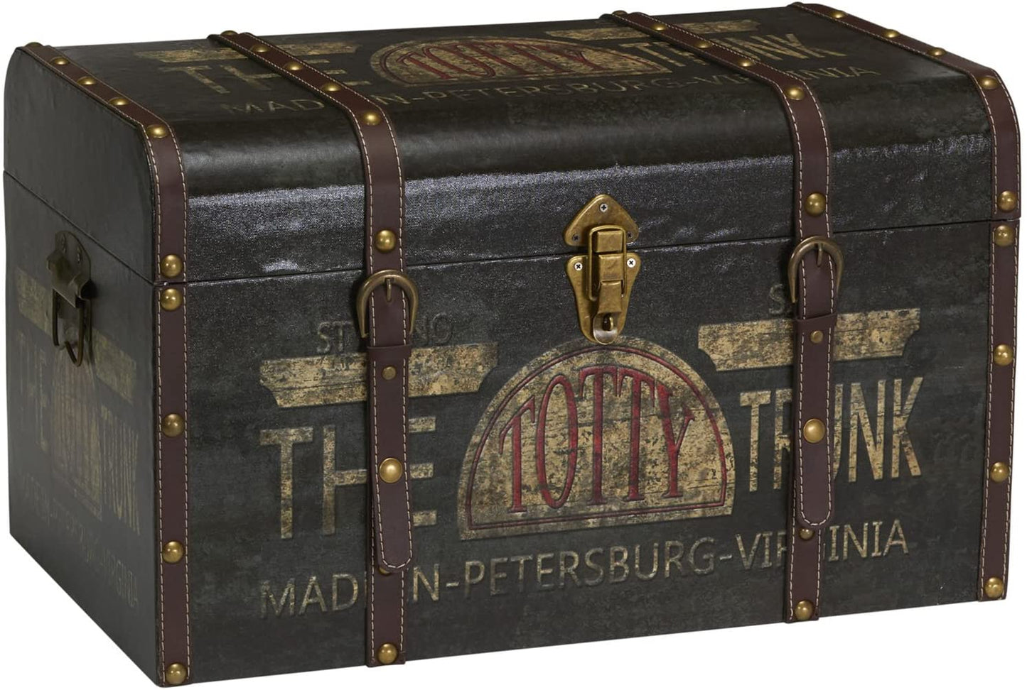 9243-1 Large Vintage Decorative Home Storage Trunk - Luggage Style , Brown
