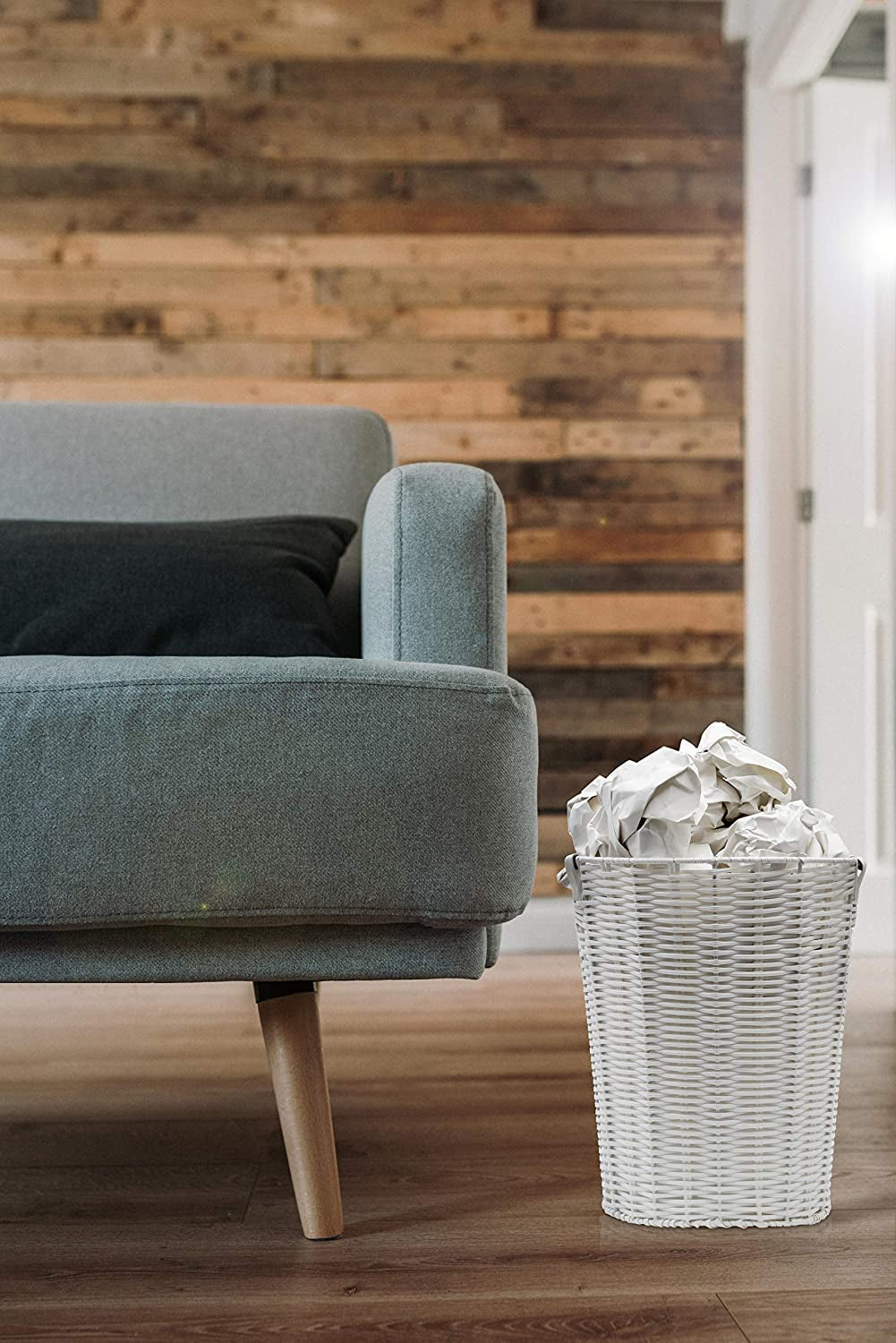 White Resin Plastic Strong round Waste Paper Bin/Basket/Storage -Ideal for Home, Office, Hotels