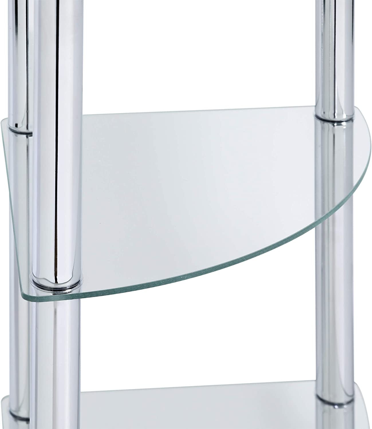 Solanio 282134 Standing Corner Shelf Rack Chrome-Plated 4 Glass Shelves 30X30X108 Cm
