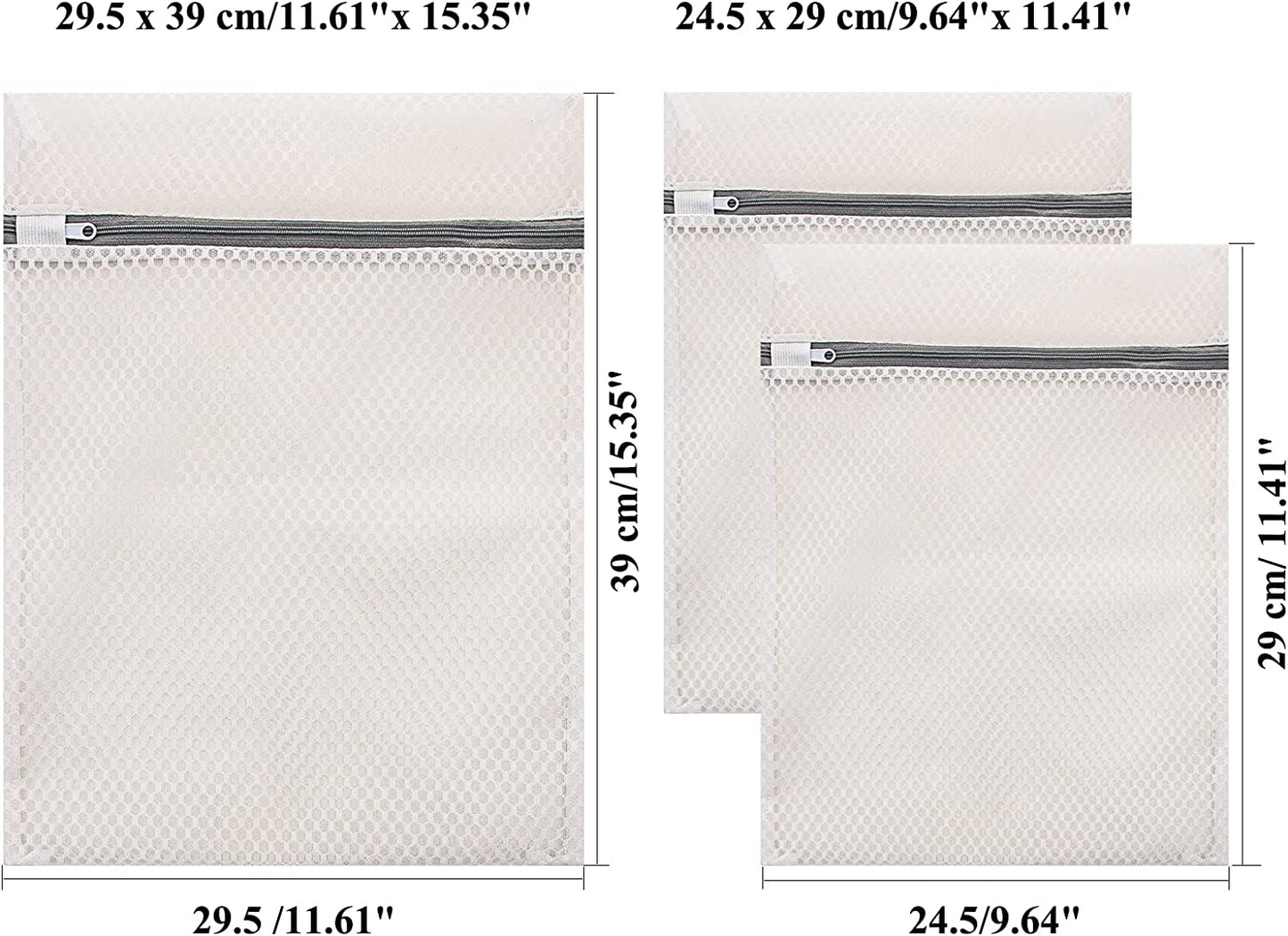 Delicates Wash Bags, Mesh Laundry Bags Zippered Washing Machine Fine Mesh Bag for Delicates Blouse, Hosiery, T-Shirt, Socks, Underwear, Bra, Lingerie Baby Clothes (3 SET)
