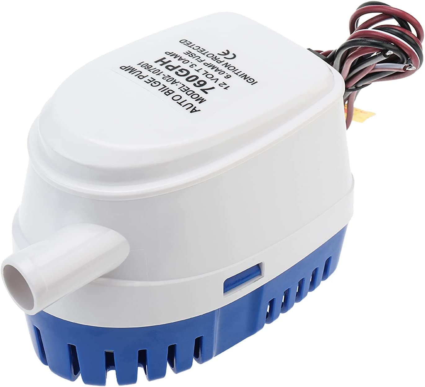 12V Automatic Submersible Boat Bilge Water Pump Built-In Auto Float Switch (760GPH)