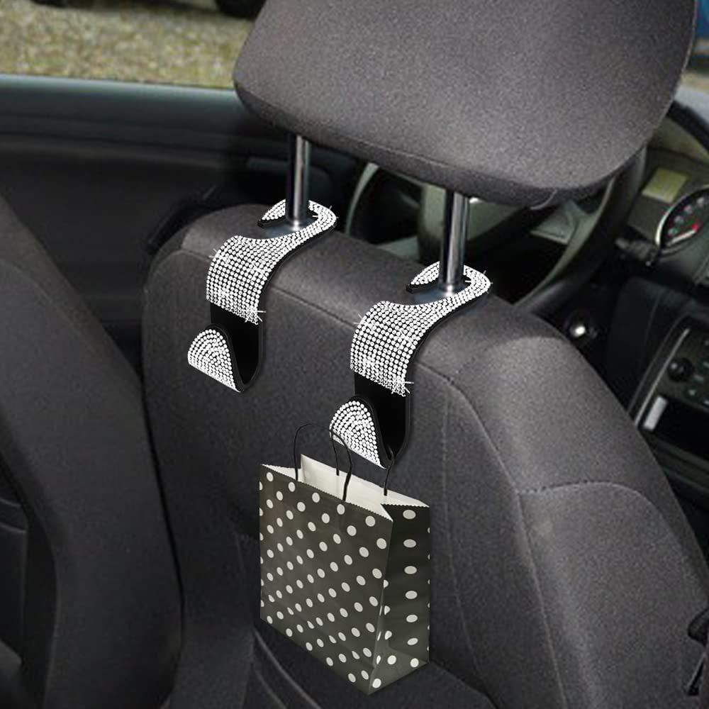 Bling Glasses Holder with Car Hooks, Car Glasses Case Crystal Sunglasses Holder for Car Sun Visor Sunglasses Storage Case Organizer