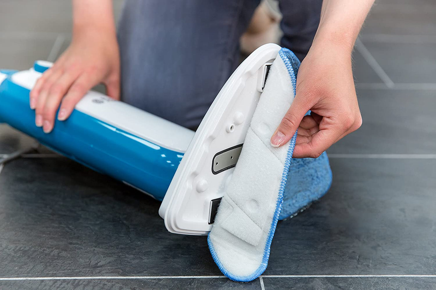 RHSM1001-G Steam and Clean Steam Mop White & Aqua - Free 2 Year Guarantee