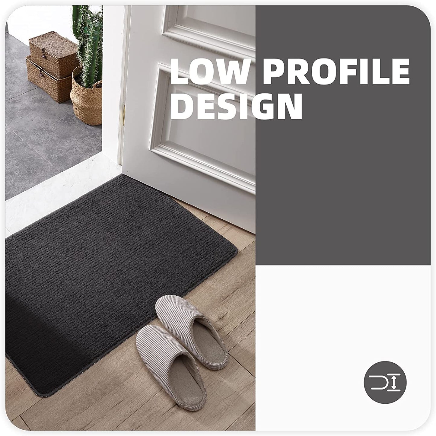 Color G Door Mat 50 X 80 Cm, Doormat Dirt Trapper Non-Slip, Machine Washable, Soft, Absorbent Entrance Rug Floor Mat for Entryway, Patio, Hallway, Garden, Indoor, Outdoor, Pets and Dogs (Black)