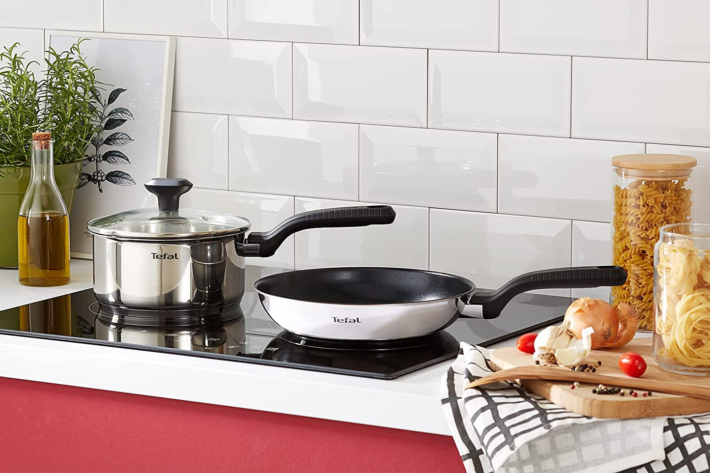 5 Piece, Comfort Max, Stainless Steel, Pots and Pans, Induction Set, Silver
