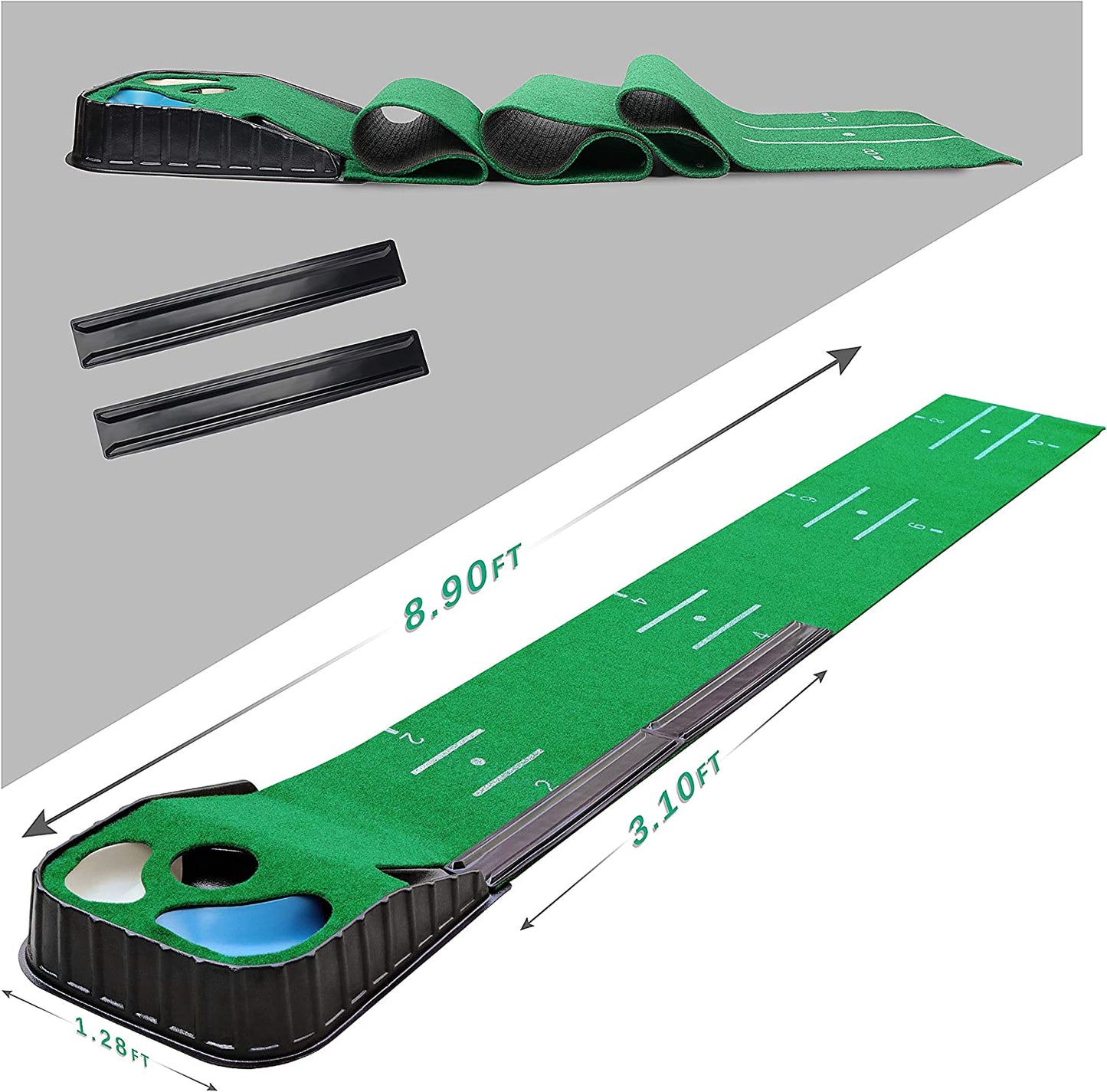 Hazard and Bunker Golf Putting Mat | True Roll Surface with Non Slip Backing Golf Putting Green