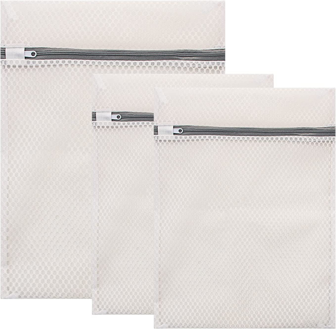 Delicates Wash Bags, Mesh Laundry Bags Zippered Washing Machine Fine Mesh Bag for Delicates Blouse, Hosiery, T-Shirt, Socks, Underwear, Bra, Lingerie Baby Clothes (3 SET)