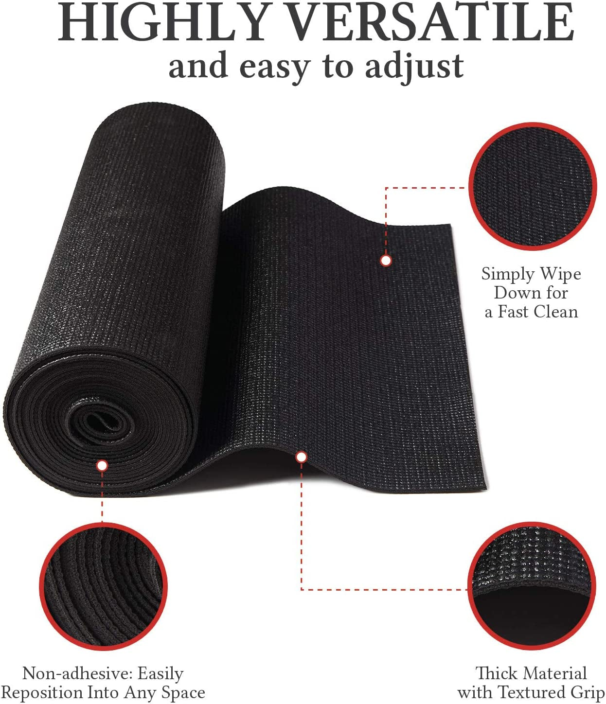 Tool Box Liner - Drawer Liner W/ Black anti Slip Toolbox Matting - Box Liners to Protect Your Tools - Easily Adjustable to Fit Any Size