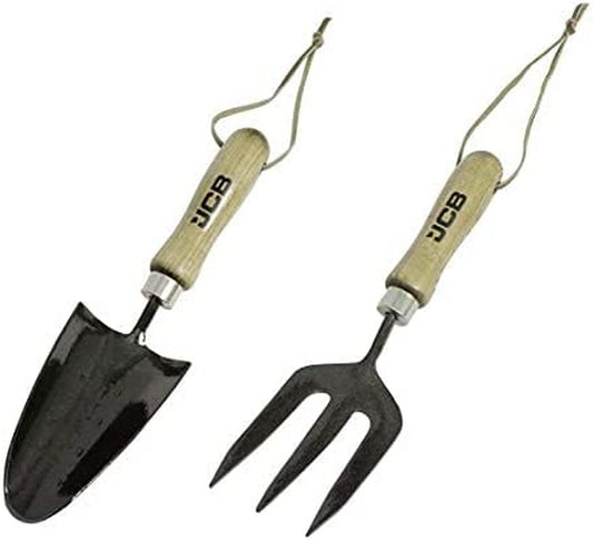 - Solid Forged Garden Hand Fork and Trowel Tool Set - Heavy Duty Gardening Tools - Home Improvement, Digging, Potting Out, Border, Weeding, Allotment, Greenhouse, Window Box