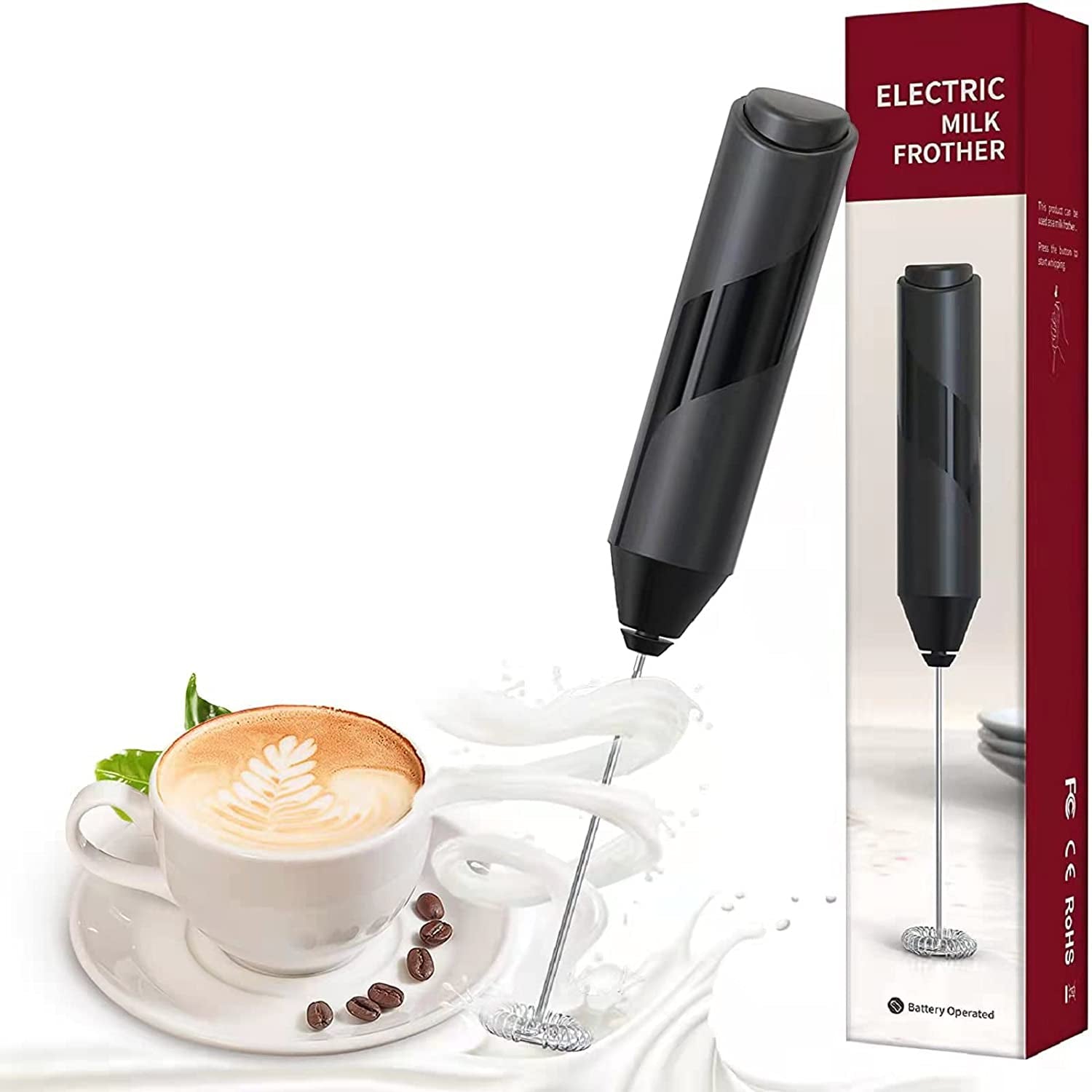 Milk Frother Handheld Electric for Matcha Coffee Mixer Foam Mini Machine  Coffee
