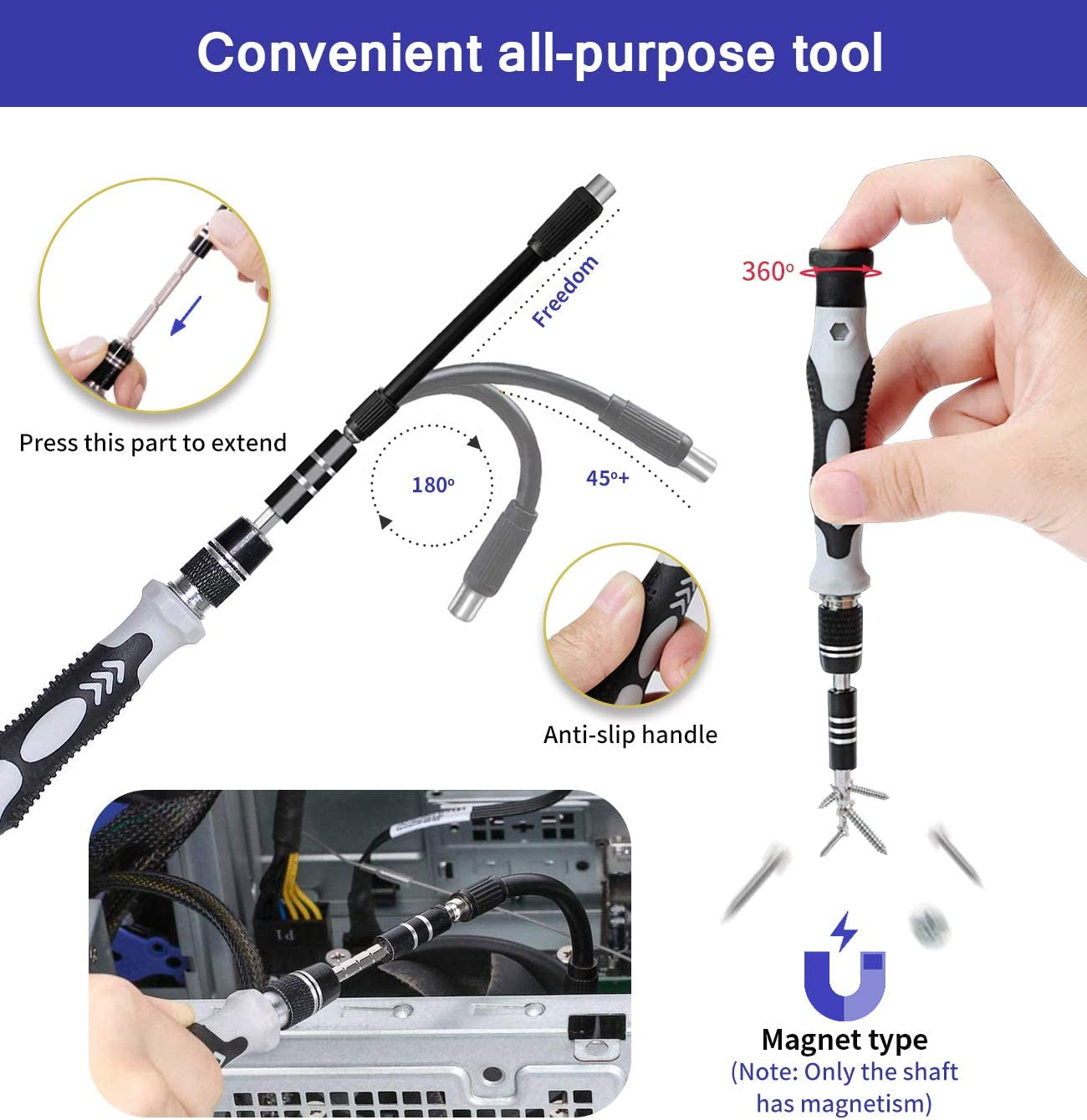 Precision Screwdrivers Set, 130 in 1 Mini Screwdriver Set DIY Repair Tools Kit for Iphone Laptop PC Watch Glasses Xbox and Other Electronices Small Screwdriver Kit with Magnetic Memory Mat