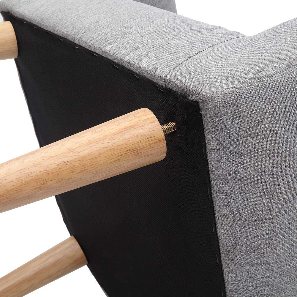 Single Linen Fabric Kids Armchair, Toddler Sofa and Couch with Wooden Legs, Gift for Children under 4 Years Old