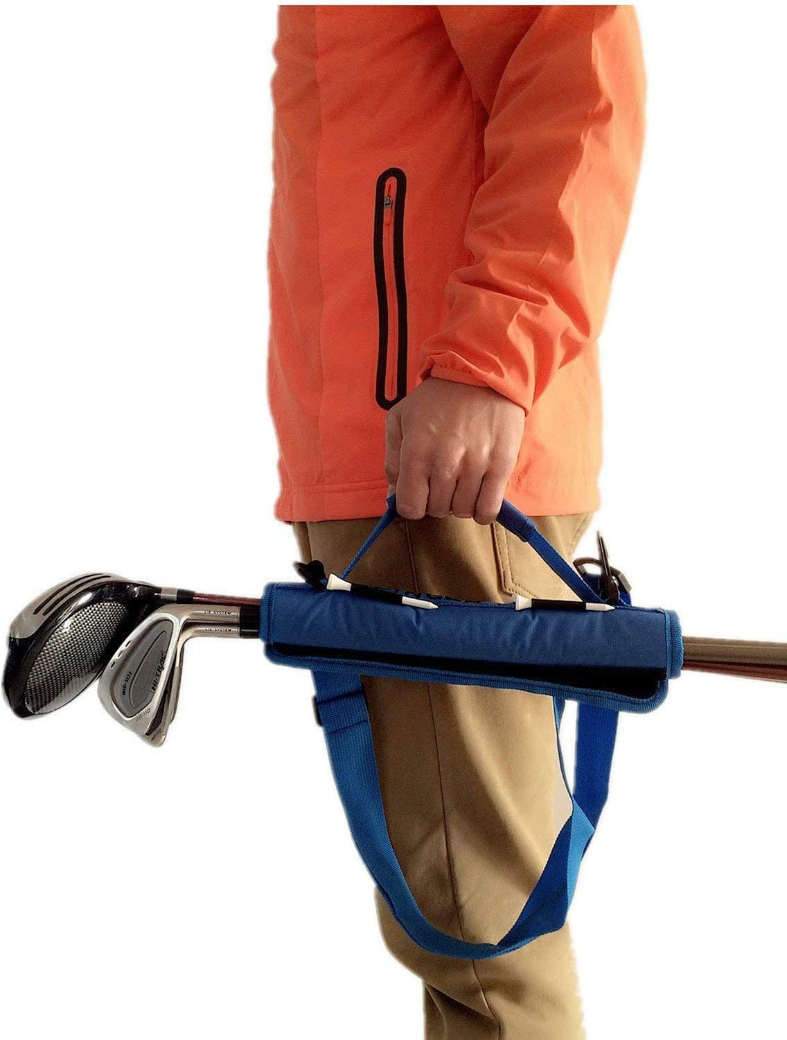 Golf Club Bag Mini for Men Women Kids Driving Range Course Practice, Golf Pencil Bag with Shoulder Straps Sleeves Lightweight Durable Fashion Color Black Blue Pink for Golf Training
