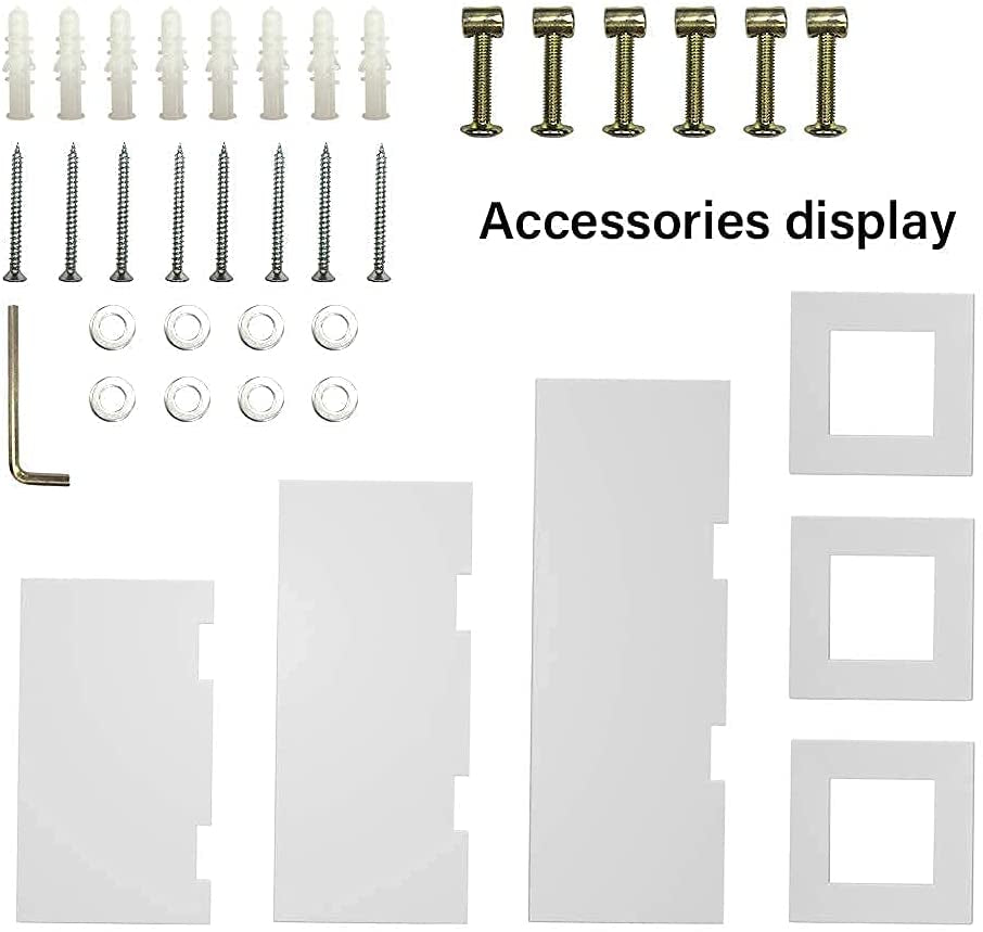 White Floating Shelf, 3 Sets of White Wall-Mounted Shelves, Modern Home Decoration Storage Shelf, with Invisible Accessories, Suitable for Bathroom, Bedroom, Office, Living Room, Kitchen, Etc