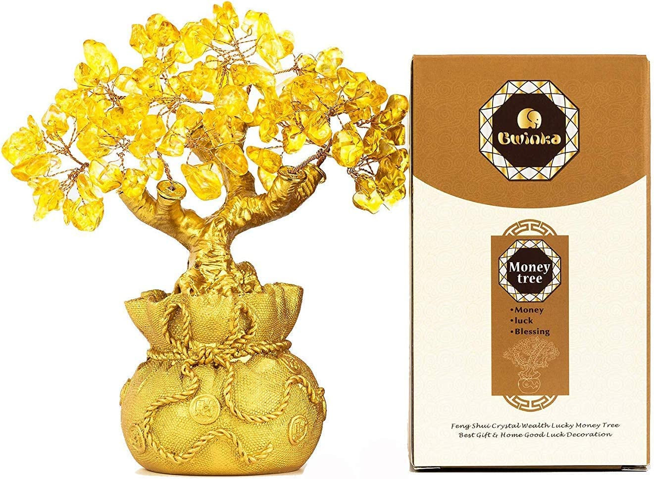Feng Shui Money Tree Office Home Table Feng Shui Decoration Crystal Money Tree for Wealth and Good Luck