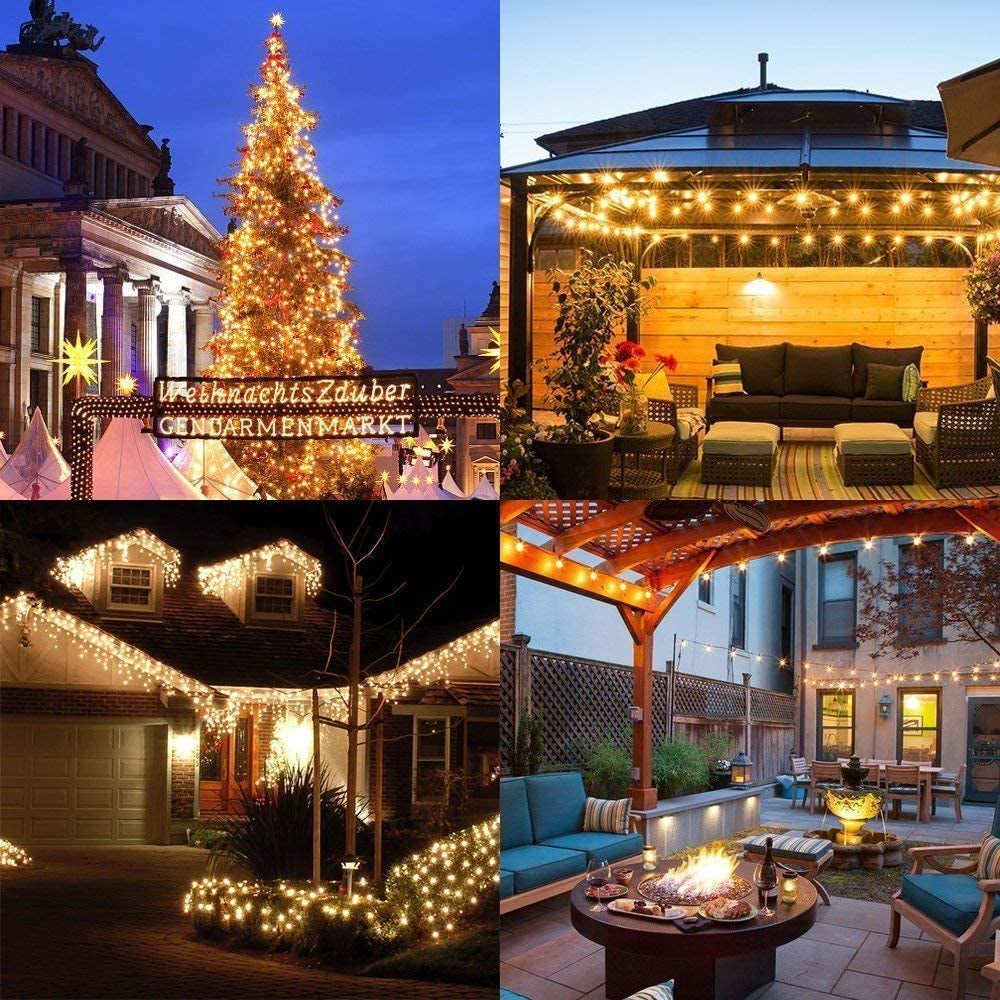 Solar Garden Lights, 60 LED 36Ft Waterproof Outdoor String Lights Solar Powered Crystal Ball Decorative Lights for Garden,Patio,Yard,Home,Chrismas Tree,Parties,Warm White, 36Feet