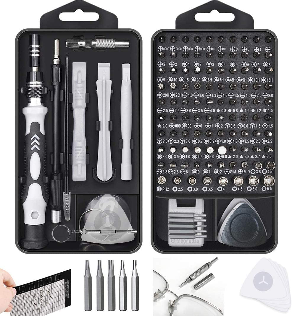 Precision Screwdrivers Set, 130 in 1 Mini Screwdriver Set DIY Repair Tools Kit for Iphone Laptop PC Watch Glasses Xbox and Other Electronices Small Screwdriver Kit with Magnetic Memory Mat