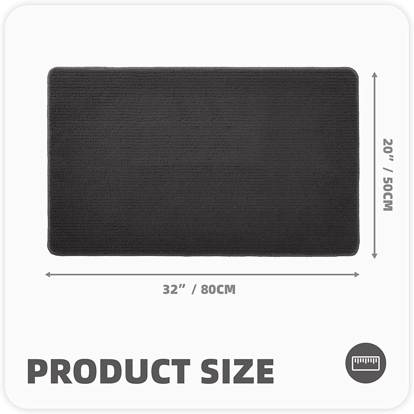 Color G Door Mat 50 X 80 Cm, Doormat Dirt Trapper Non-Slip, Machine Washable, Soft, Absorbent Entrance Rug Floor Mat for Entryway, Patio, Hallway, Garden, Indoor, Outdoor, Pets and Dogs (Black)