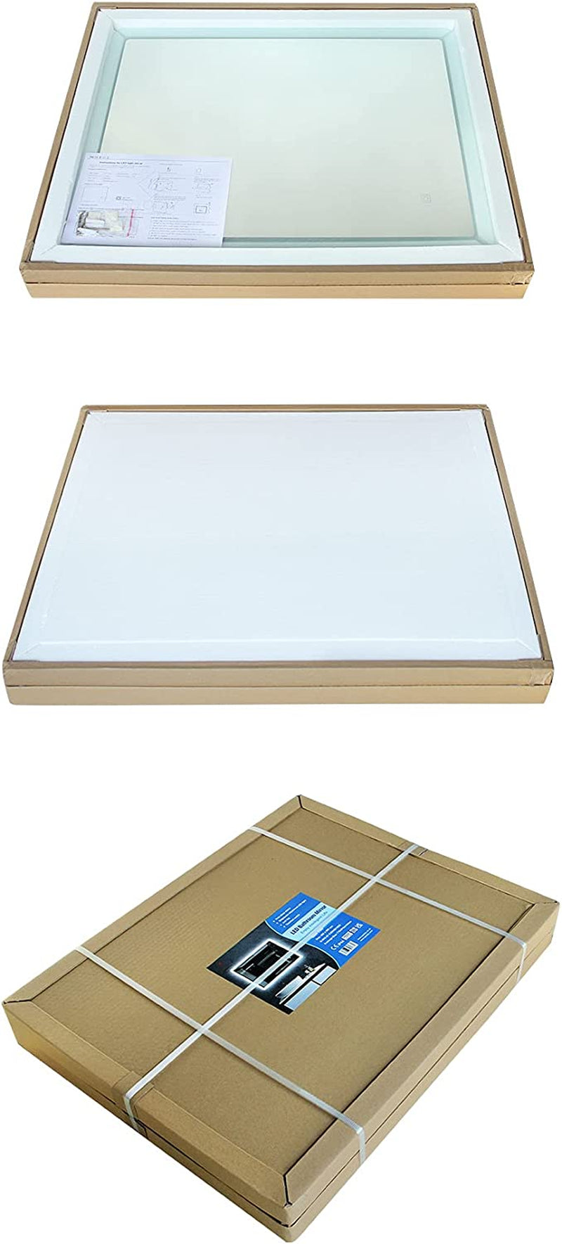 Bathroom LED Mirror, Illuminated Bathroom Mirror with LED Lights Dimmable Anti-Fog Shatter-Proof Tempered Wall Mirrors with Demister Pad (390X500Mm, Designer)