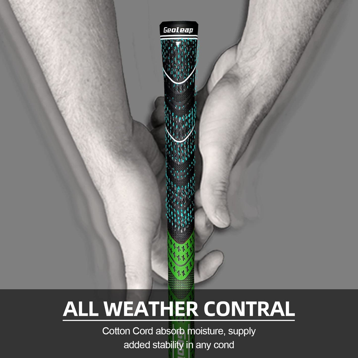 Golf Grips Set of 13- Cord Rubber Compound Material, Hybrid Golf Club Grips, All Weather Performance.