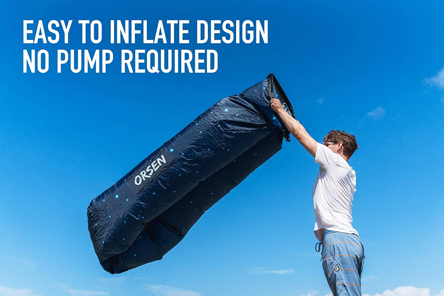 Inflatable Lounger Air Sofa, Inflatable Couch anti Leakage Camping Chair for Outdoor, Lakeside Portable Hommock with Compression Sacks Camping Accessories for Men and Women