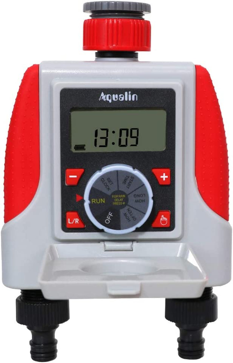 Two Outlets Electronic Hose Tap Water Timer Garden Irrigation System Controller Watering Computer Waterproof