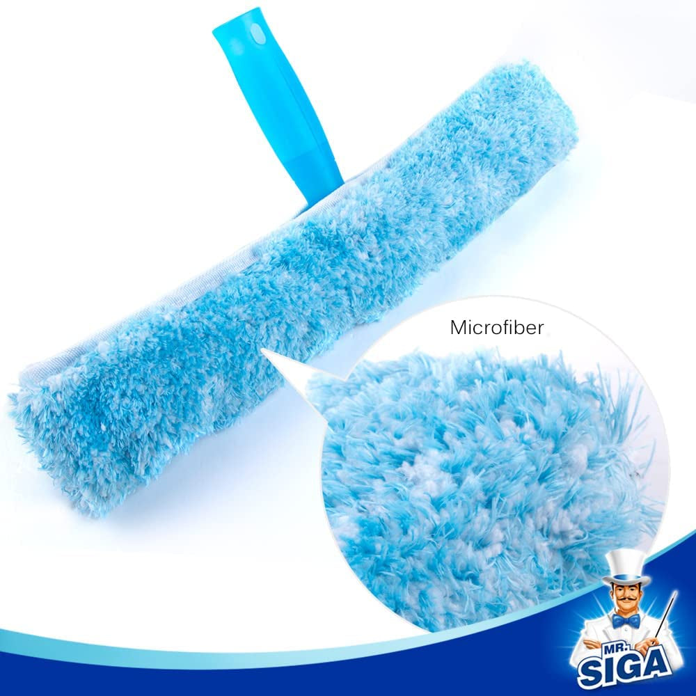 Professional Window Cleaning Combo - Squeegee & Microfiber Window Scrubber, 14"