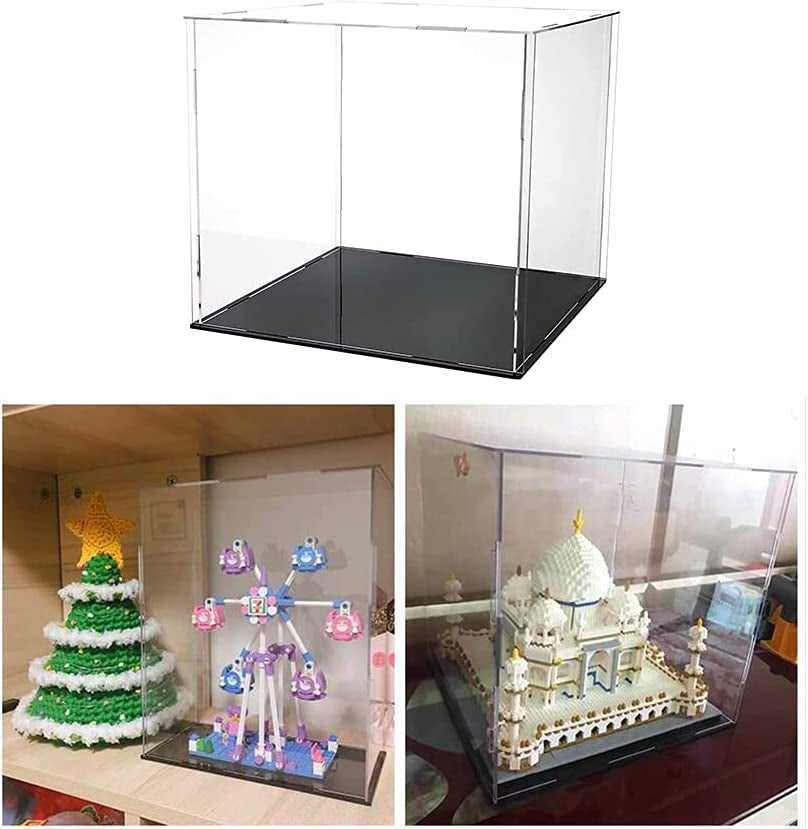 Self-Assembly Acrylic Display Case,Football Display Case,Dustproof Showcase,Countertop Box for Pop Figures Toys Collectibles,Football Basketball Volleyball Display Case(10X10X12 Inch; 25X25X30Cm)