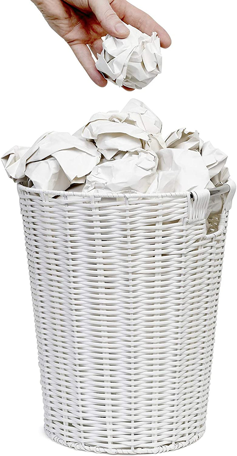 White Resin Plastic Strong round Waste Paper Bin/Basket/Storage -Ideal for Home, Office, Hotels
