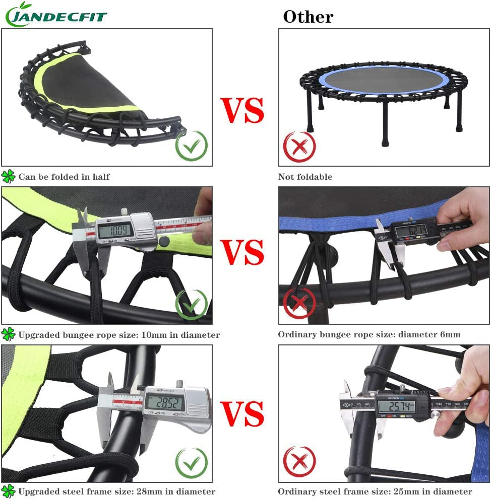 Foldable Fitness Trampoline 40" Fitness Rebounder for Indoor, Garden, Mini Portable Mini Trampoline, Indoor/Outdoor for Adult Jump Sports , Max Load 330Lbs