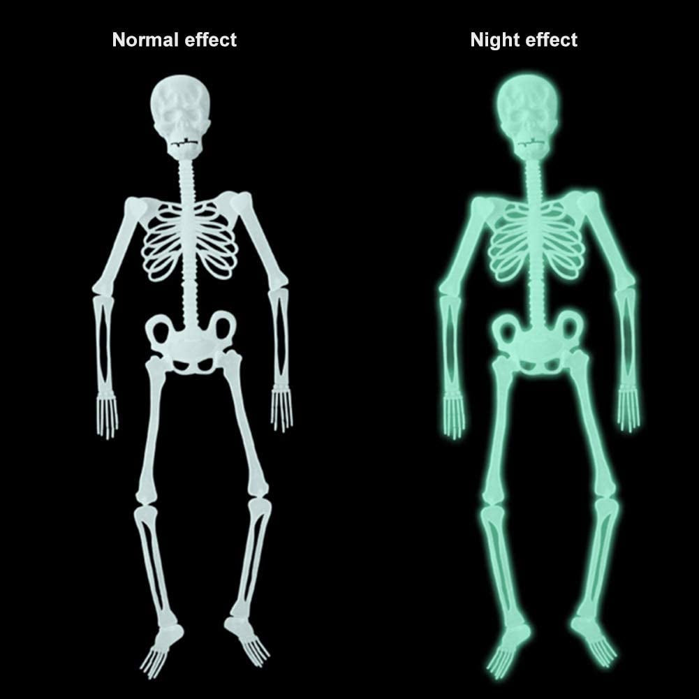 Halloween Hanging Luminous Skeleton Decorations - 2PCS 36Inch Full Body Glow-In-The-Dark Skeleton for Halloween Party Bar Wall Sticker Decorations Outdoor Yard Garden Hanging Ornaments Props