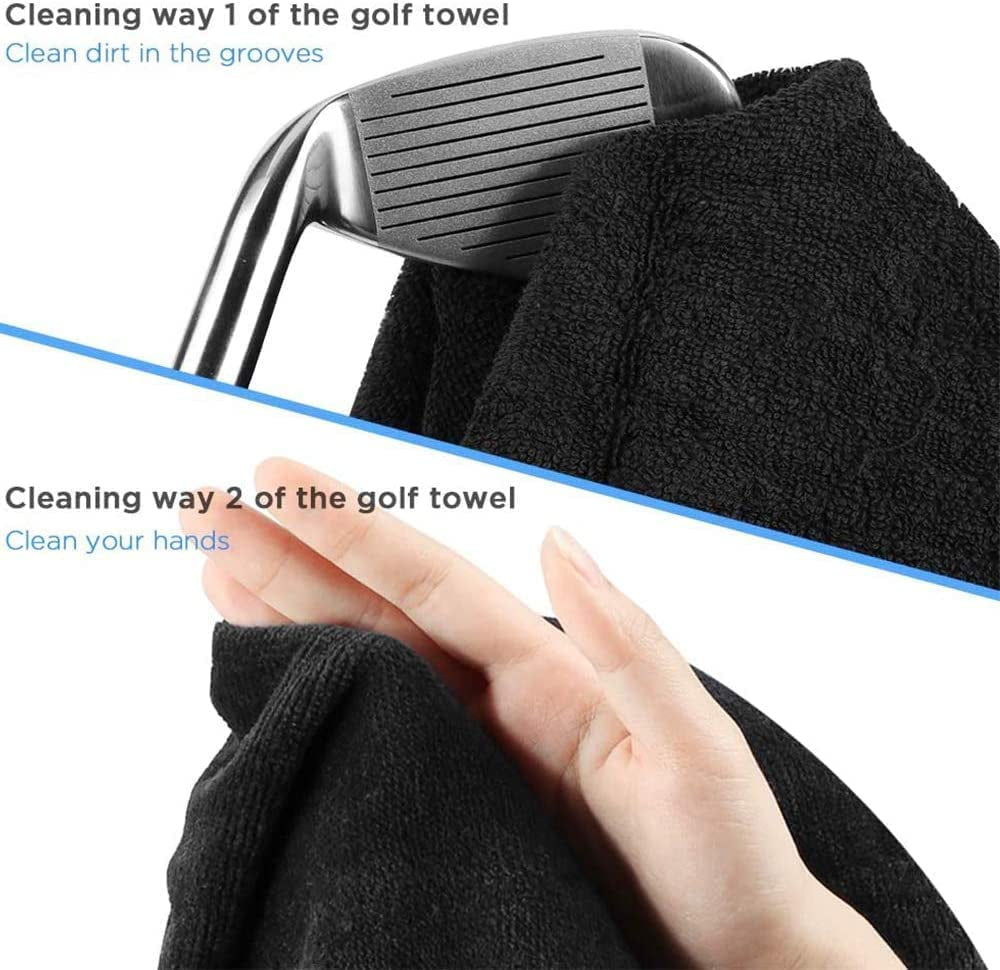 Golf Accessories, Multifunctional Golf Ball Marker, Golf Club Brush and Golf Towel Kit, Foldable Divot Repair Tool with Golf Marker, Golf Club Cleaner, 3-Piece Golf Gifts Set