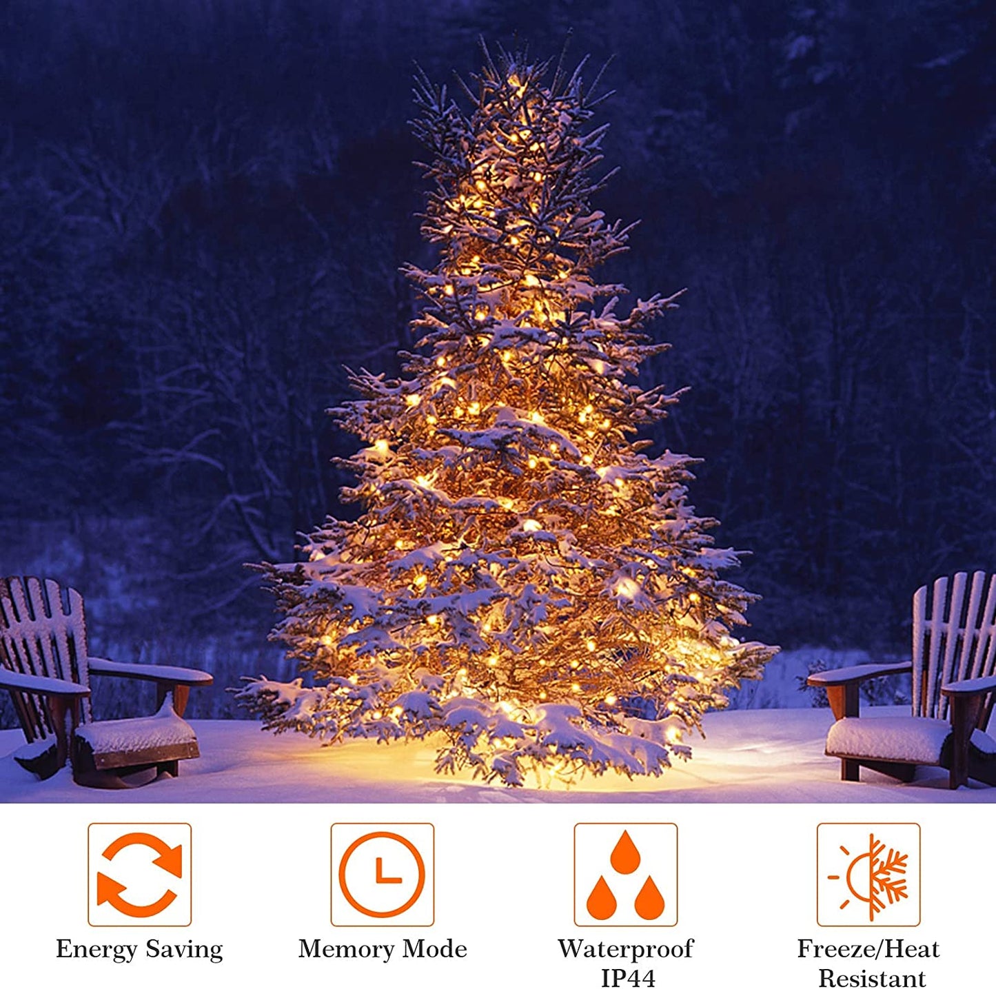Elktry 1000LED 100M Christmas Lights Outdoor, Warm White Christmas Tree Lights Mains Powered,8 Modes Waterproof Cluster Christmas Lights for Christmas Party Wedding Garden Bedroom Decoration