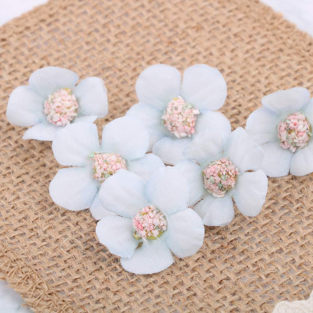 80Pcs Artificial Daisy Flower Heads Multicolor Small Silk Daisy Flowers Handmade DIY Flower Decorations for Home Wedding Wreath Scrapbooking Craft Accessories, 2Cm