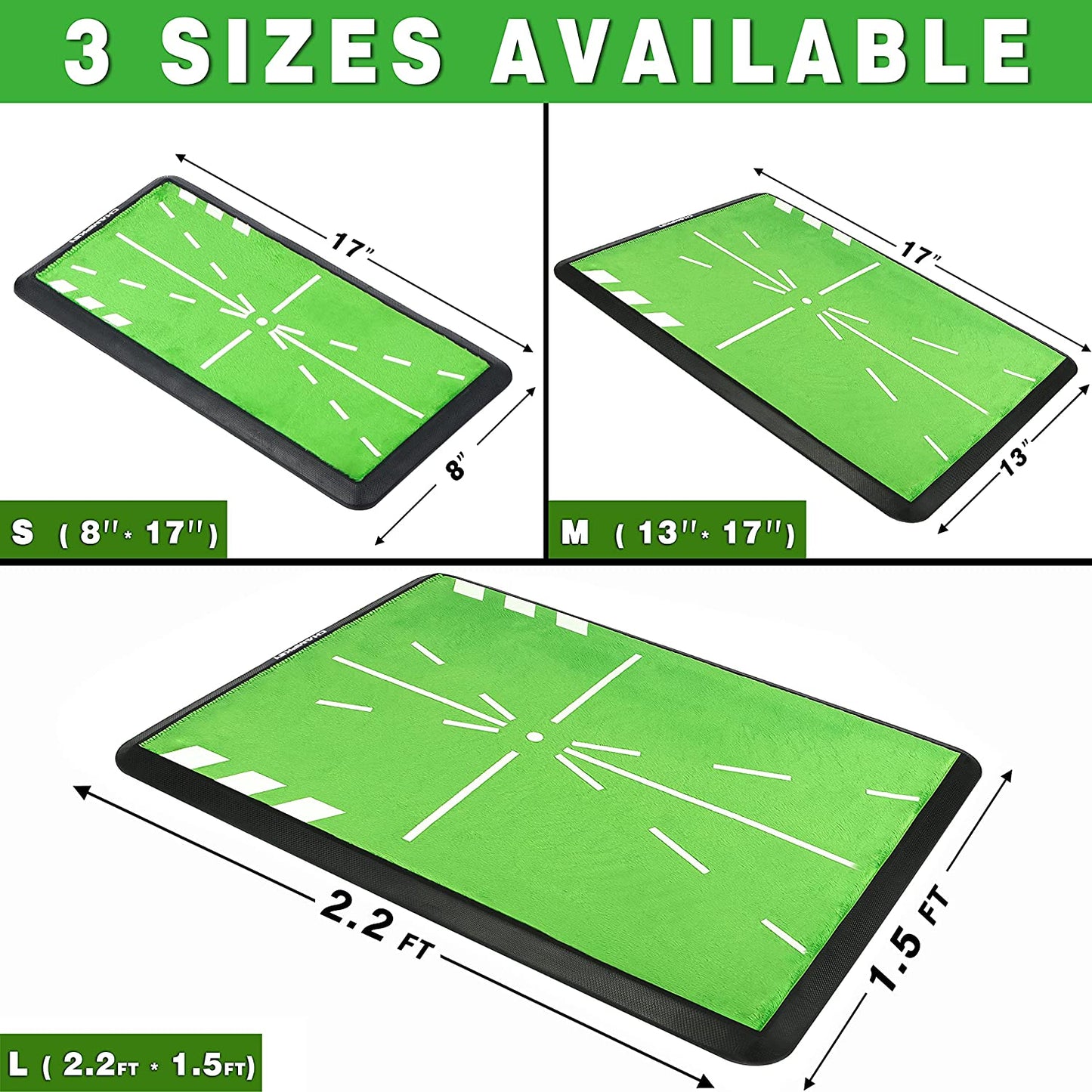 Premium Golf Impact Mat 1.0 Edition | Analysis Swing Path and Correct Hitting Posture Golf Practice Mat | Advanced Guide and Rubber Backing Golf Hitting Mat