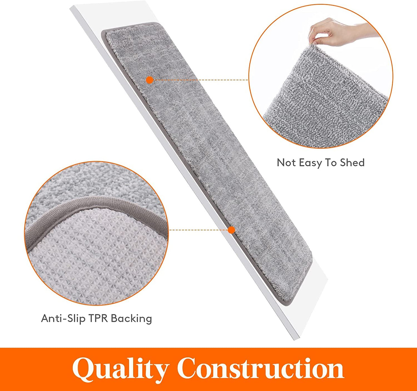 Indoor Doormat Super Absorbent Water Low Profile Mats Machine Washable Non Slip Rubber Entrance Rug for Front Door inside Dirt Trapper Mats Shoes Scraper, Grey, 90 X 60 Cm
