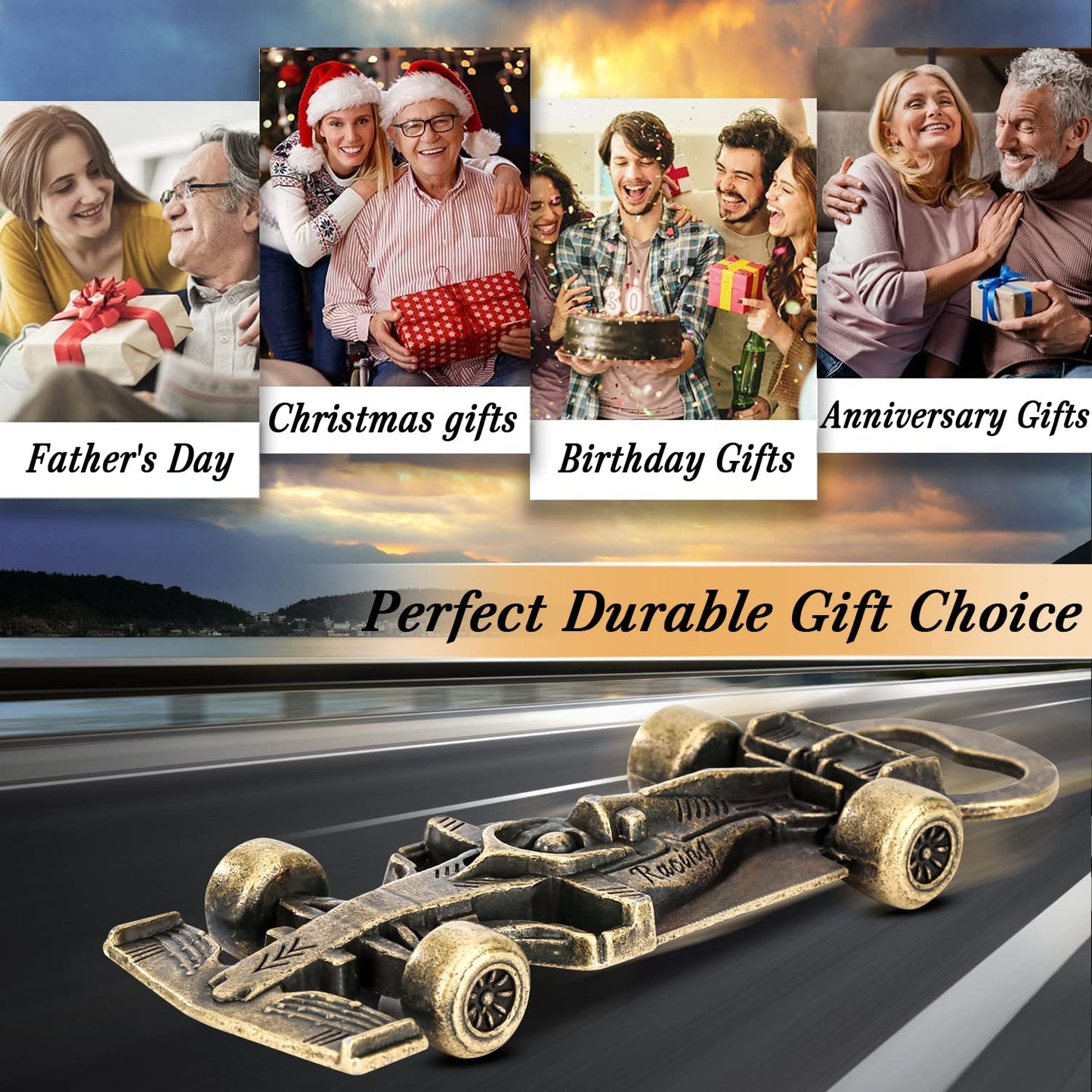 Formula 1 Gifts, F1 Merchandise, Unique Beer Gift for Men, Newest F1 Car Bottle Opener, Novelty Fathers Day Gift Birthday Gift for Him Dad Husband Grandpa Boyfriend(Bronze)
