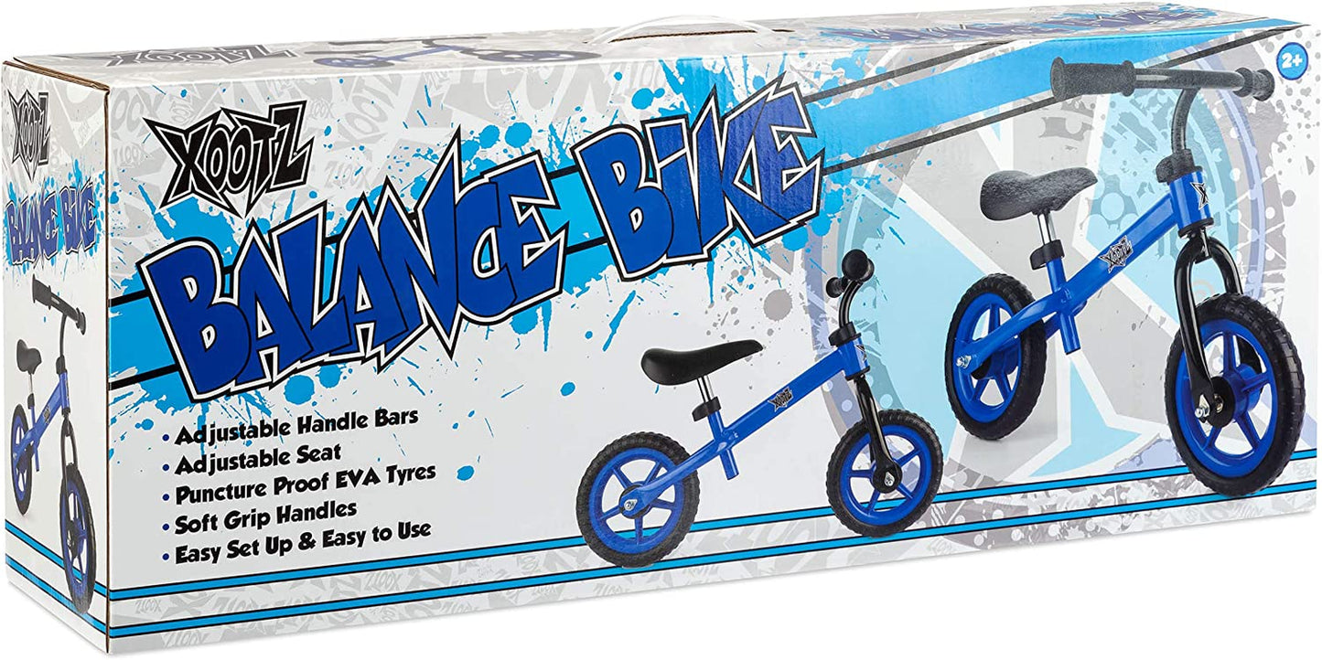 Xootz Balance Bike for Toddlers and Kids, Training Bicycle with Adjustable Seat and No Pedals, Blue