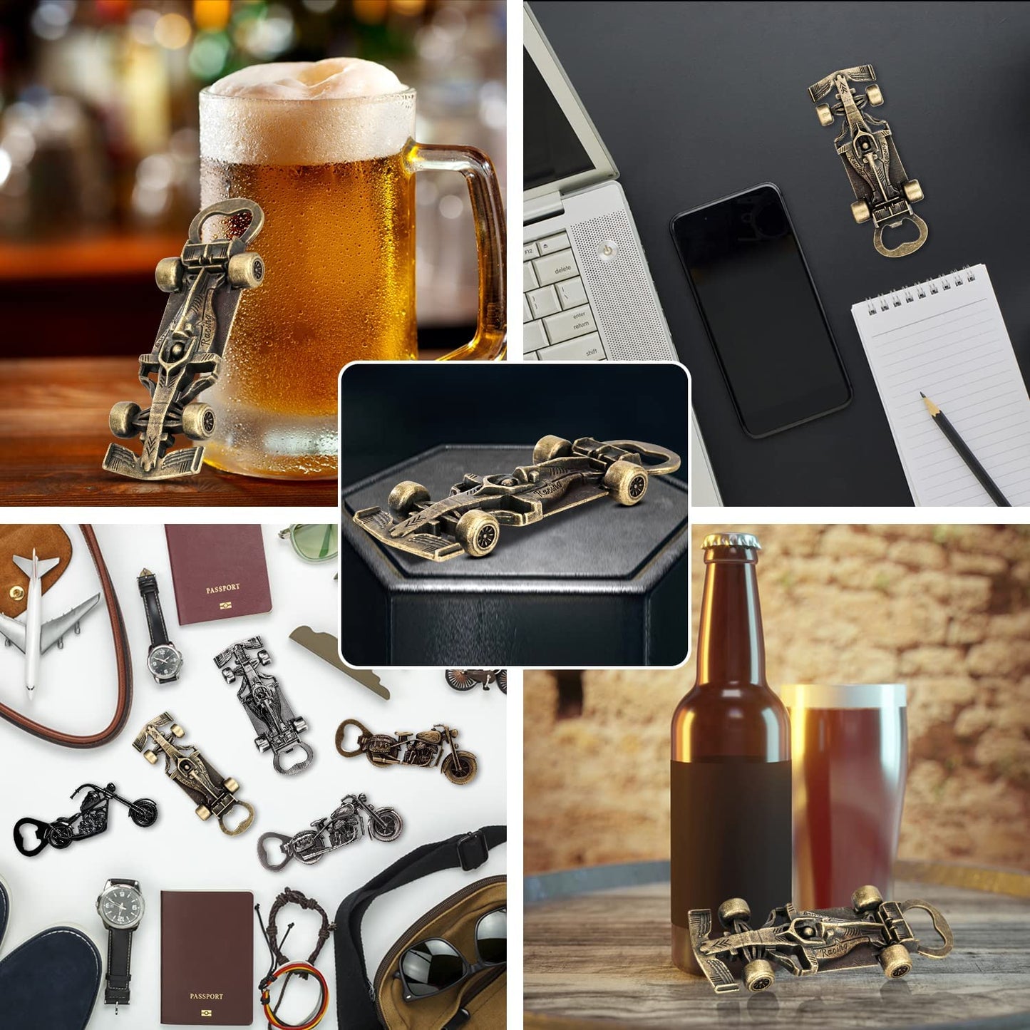 Formula 1 Gifts, F1 Merchandise, Unique Beer Gift for Men, Newest F1 Car Bottle Opener, Novelty Fathers Day Gift Birthday Gift for Him Dad Husband Grandpa Boyfriend(Bronze)