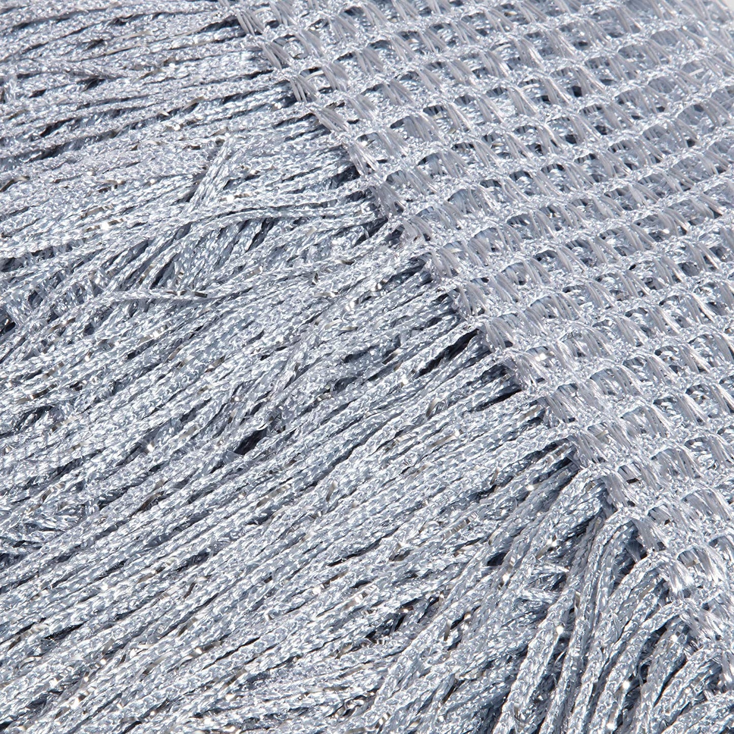 Dew Drop Silver Grey String Curtain Panel - 90 X 200 Cm - Waterfall Effect - Glitter Thread Partition Divider - Home Decor Accessory - Perfect as a Fly Screen for Doors Doorways and Windows