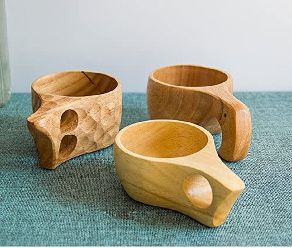 Nordic Style Handmade Kuksa Backpack Wooden Mug Cup for Camping Hiking Survival Teacup Bushcraft