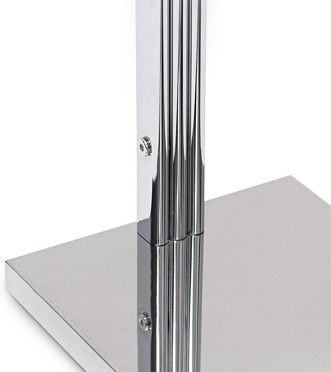 Towel Rack Curved H X W X D: 86 X 50 X 20 Cm Free Standing Towel Rail Small Clothes Butler in Stainless Steel Finish Bath Towel Holder with 3 Rails – Silver