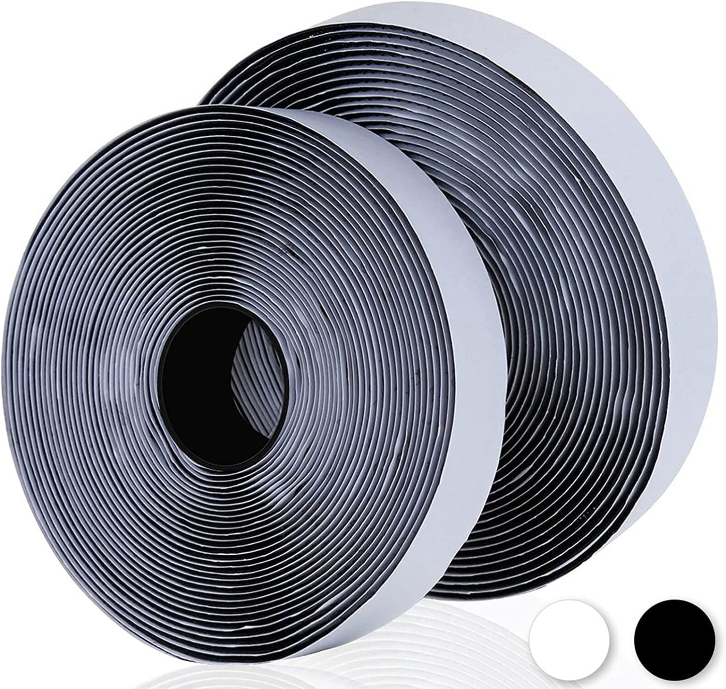 Hook and Loop Strip Tape,8M Double Sided Sticky Tape,Self Adhesive Sticky Back Fastening Tape 20Mm Wide (Black)