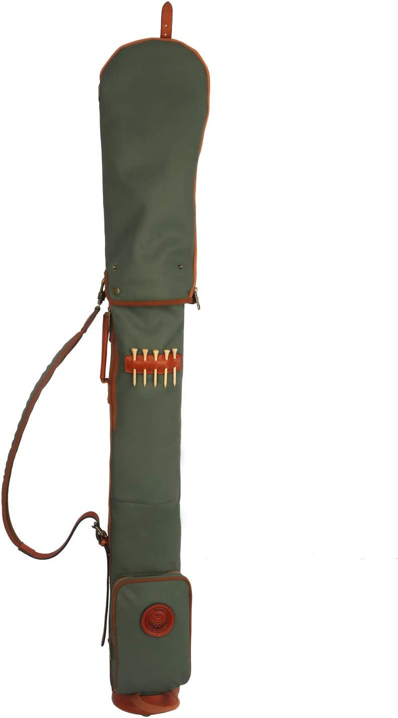 Waterproof Canvas Course Training Practice Golf Club Carry Bag Travel Case with Soft Padded Shoulder Strap
