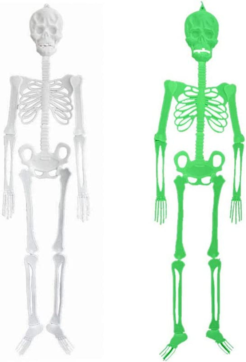 Halloween Hanging Luminous Skeleton Decorations - 2PCS 36Inch Full Body Glow-In-The-Dark Skeleton for Halloween Party Bar Wall Sticker Decorations Outdoor Yard Garden Hanging Ornaments Props