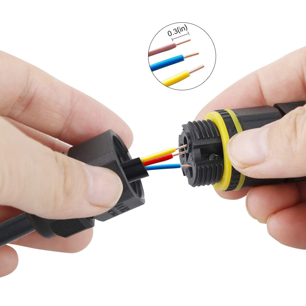 Waterproof Junction Box Outdoor Cable Connector - 2-Pack Chestele IP68 Connector External Sleeve Coupler Ø 5Mm-12Mm (Black, PA66)