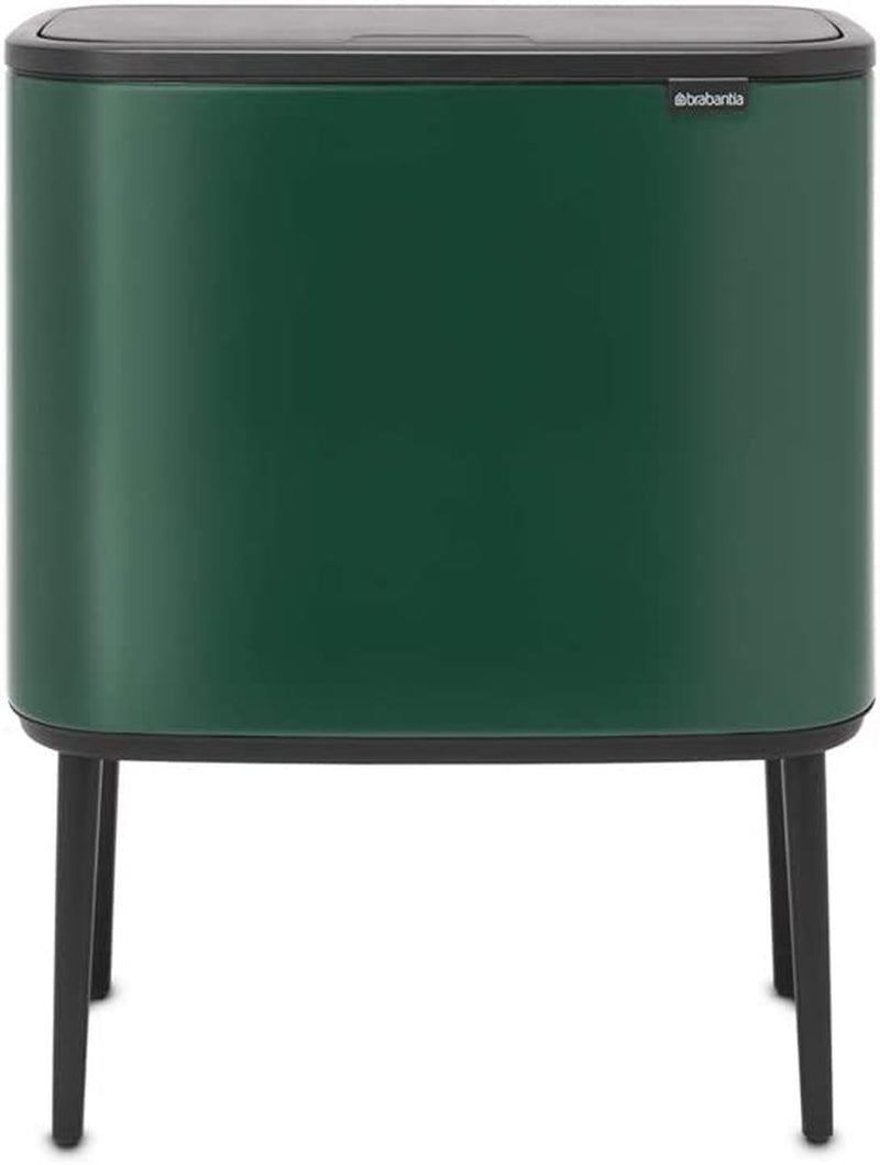 Bo Touch Bin - 11L + 23L Inner Buckets (Pine Green) Waste/Recycling Kitchen Bin with Removable Compartments + Bin Bags