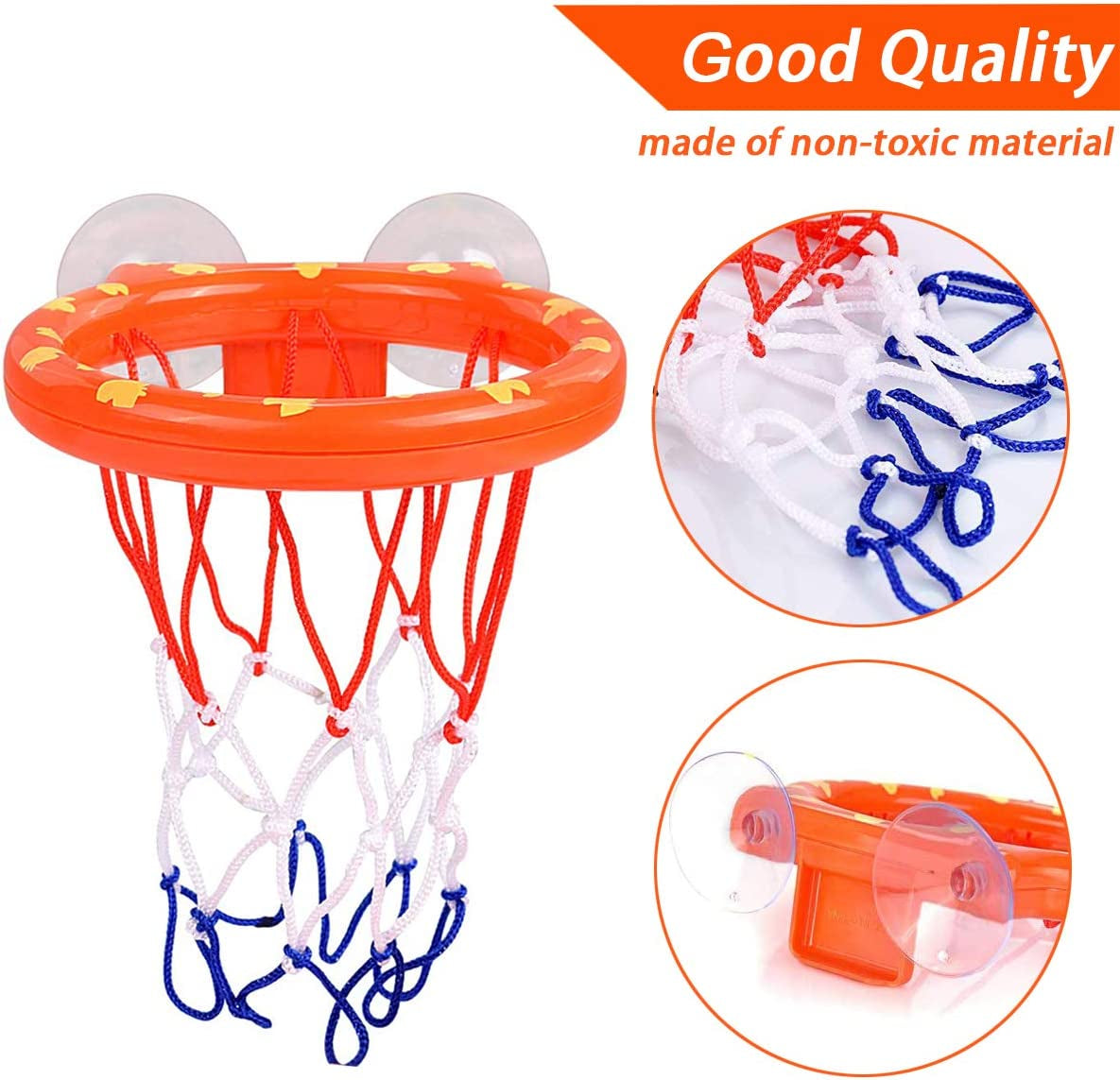 Bath Toy Fun Basketball Hoop & Balls Set for Boys and Girls Kid & Toddler Bath Toys Gift Set 3 Balls Included